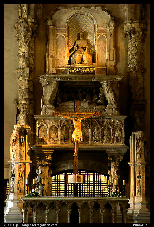 Altar inside a church. Naples, Campania, Italy