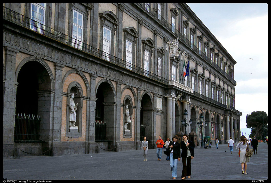 Facade of Palazzo Reale (Royal Palace). Naples, Campania, Italy