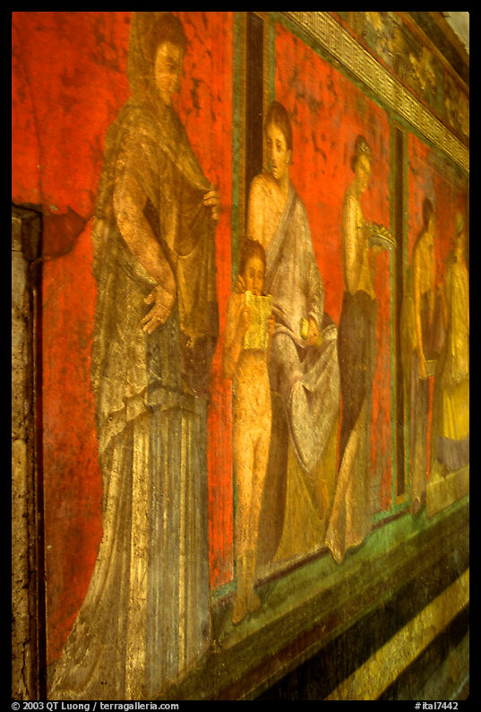Villa of Mysteries has one of the largest frescoes remaining from the Ancient world. Pompeii, Campania, Italy