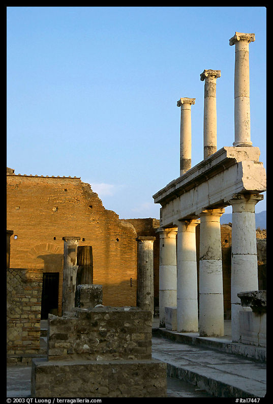 Forum, sunset. Pompeii, Campania, Italy