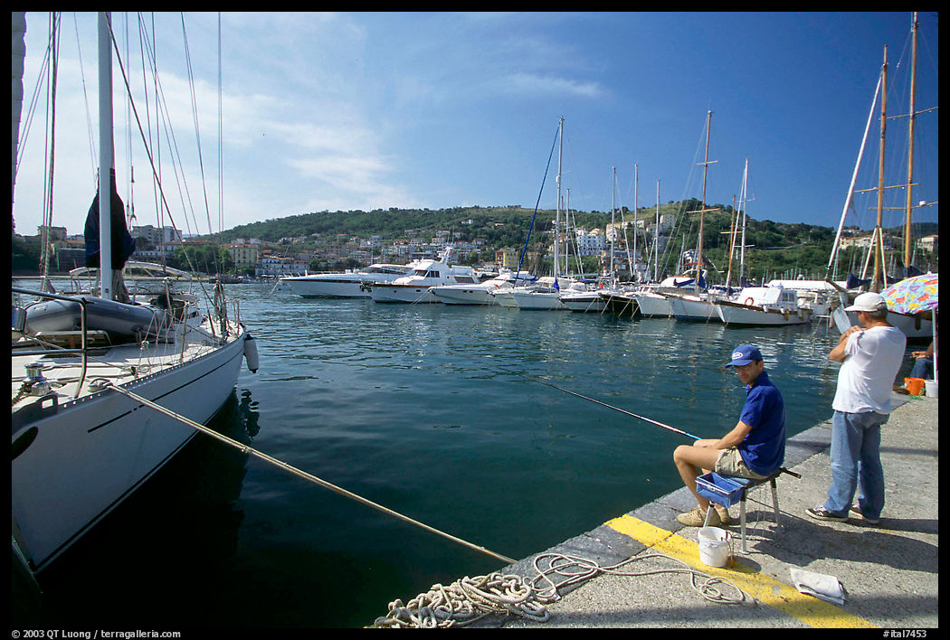 Fishing in the harbor, Agropoli. Campania, Italy