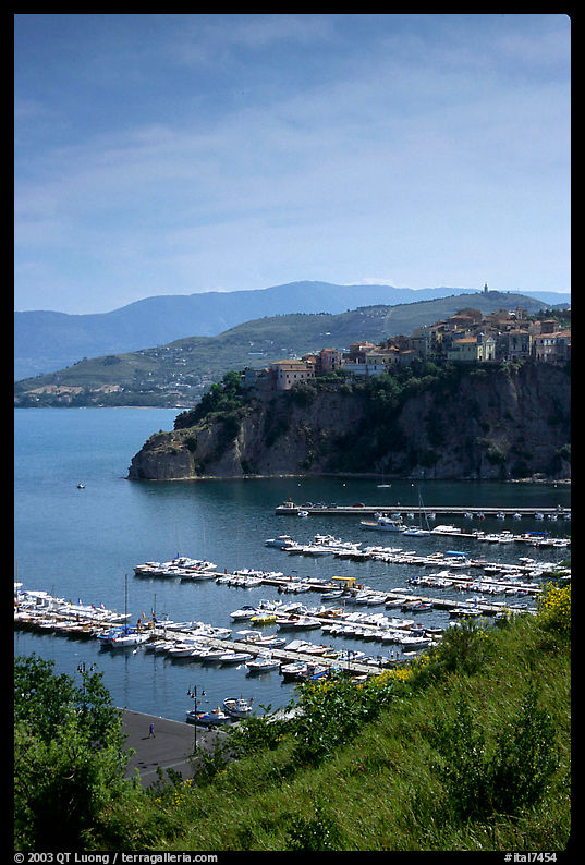 Harbor and medieval town, Agropoli. Campania, Italy