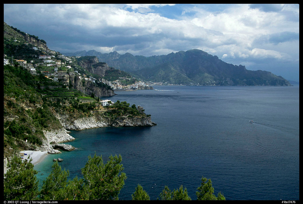 Steep coastline near Amalfi. Amalfi Coast, Campania, Italy
