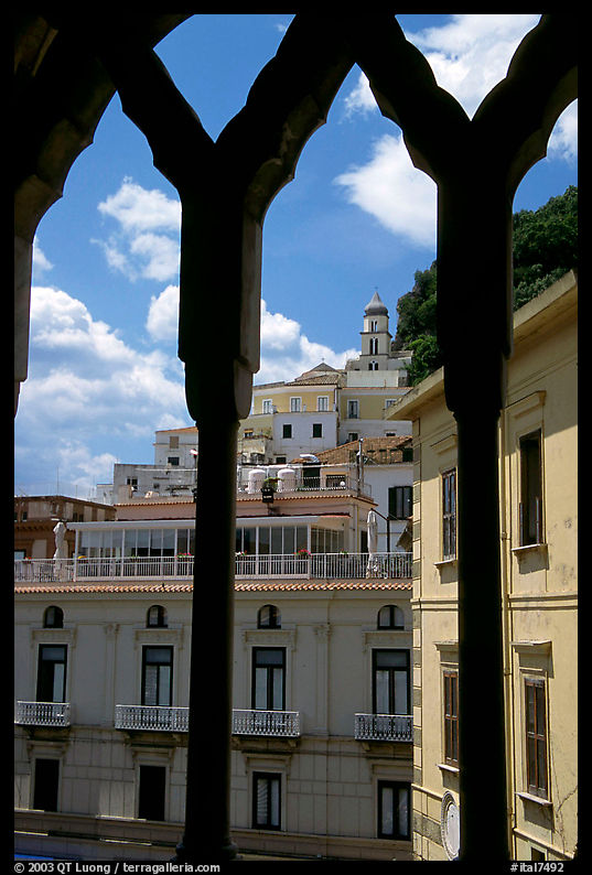 Amalfi hills seen from Duomo Sant'Andrea. Amalfi Coast, Campania, Italy