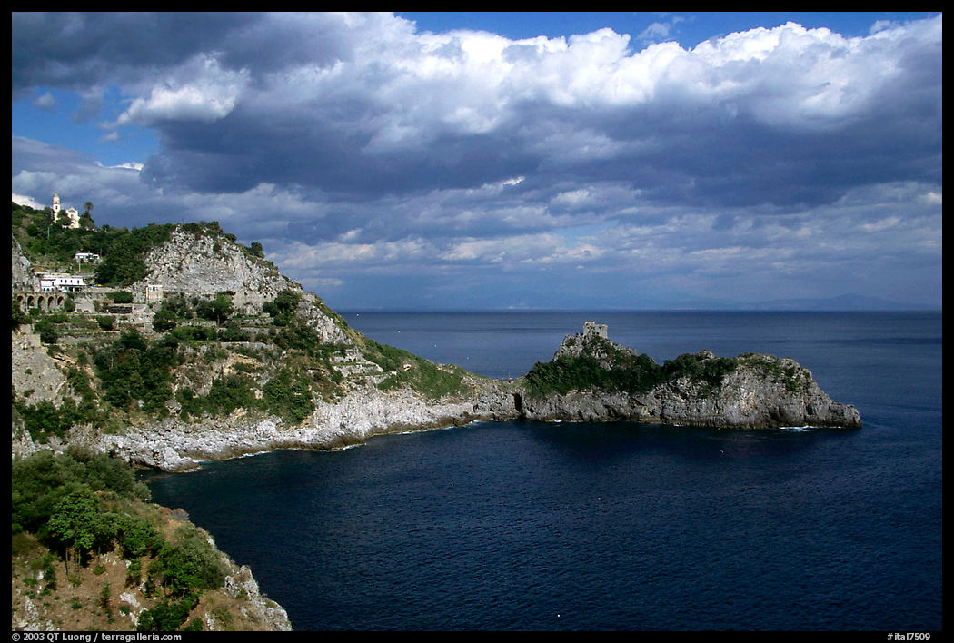 Rocky coastline. Amalfi Coast, Campania, Italy