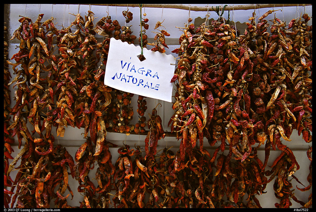 Red peppers, the Viagra Naturale. Amalfi Coast, Campania, Italy