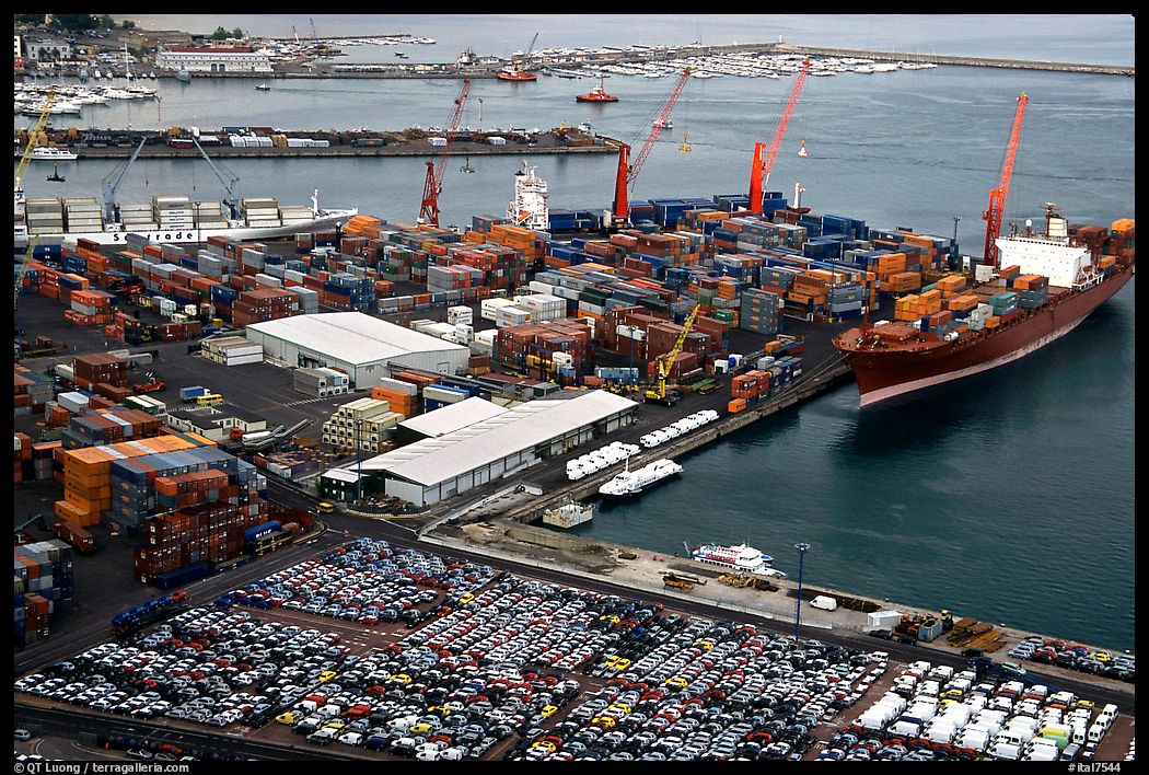 Industrial port of Salerno. Amalfi Coast, Campania, Italy