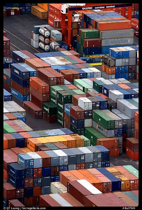 Containers in Salerno port. Amalfi Coast, Campania, Italy