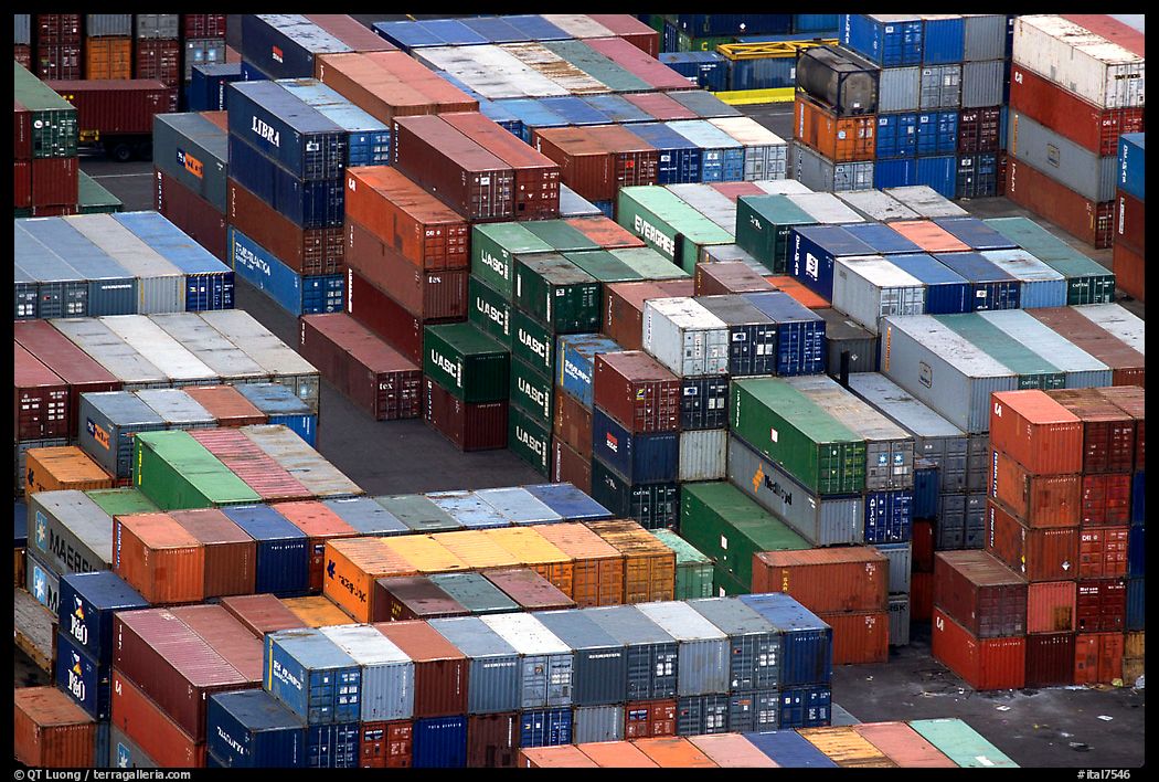 Containers in Salerno port. Amalfi Coast, Campania, Italy