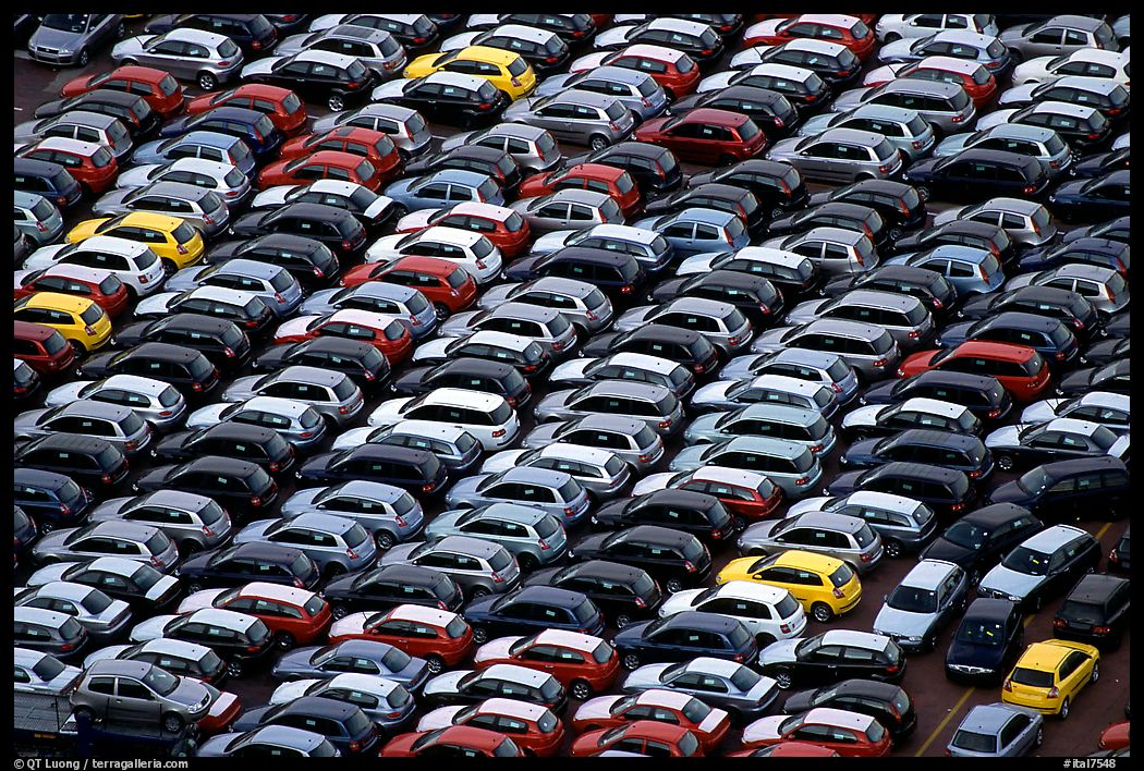 Cars waiting for shipping in Salerno port. Amalfi Coast, Campania, Italy