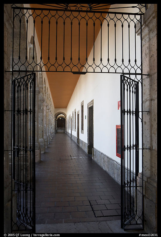 Corridor in Hospicios de Cabanas. Guadalajara, Jalisco, Mexico