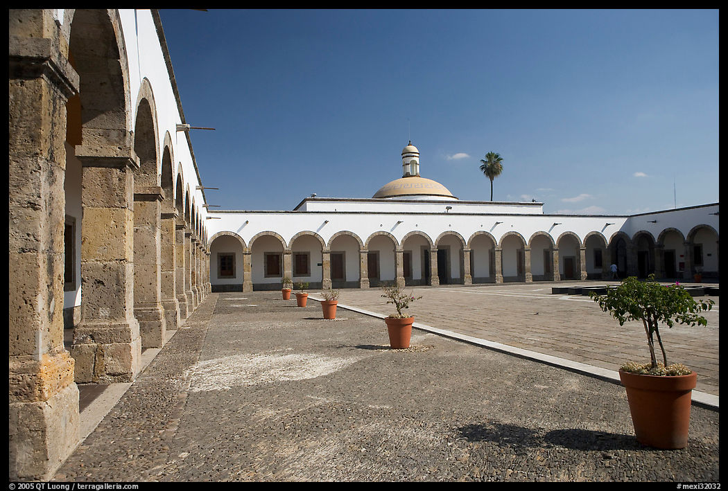 Main courtyard inside Hospicios de Cabanas. Guadalajara, Jalisco, Mexico