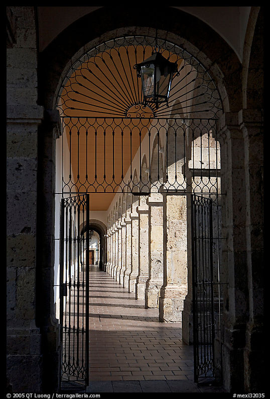 Corridor inside Hospicios de Cabanas. Guadalajara, Jalisco, Mexico