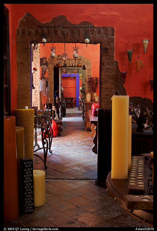 Corridor in art gallery, Tlaquepaque. Jalisco, Mexico