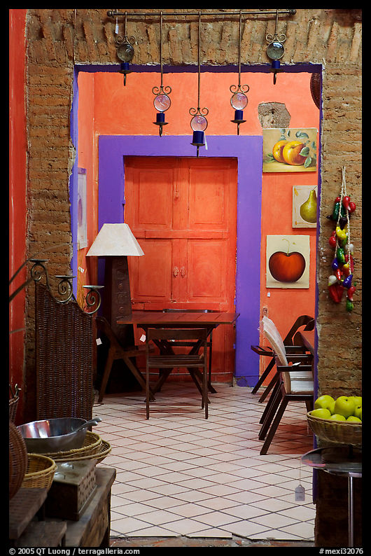 Door in art gallery, Tlaquepaque. Jalisco, Mexico