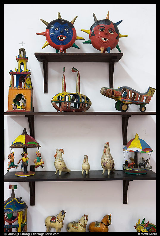 Ceramic pieces on display at the ceramic museum, Tlaquepaque. Jalisco, Mexico