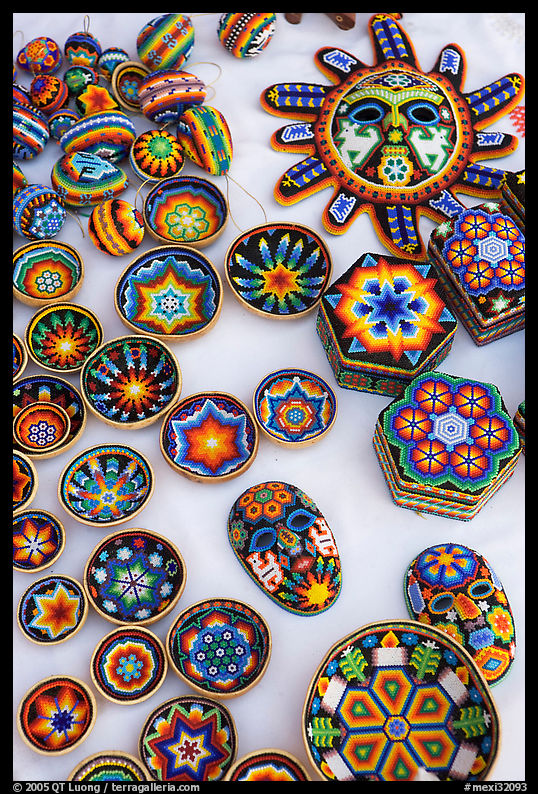 Huichol Indian crafts, Tlaquepaque. Jalisco, Mexico