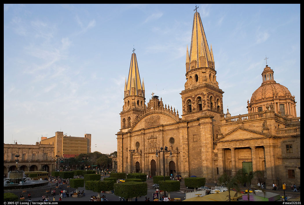 Cathedral and Plaza de los Laureles. Guadalajara, Jalisco, Mexico