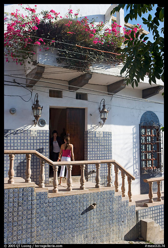 Women at the door of a house, Puerto Vallarta, Jalisco. Jalisco, Mexico