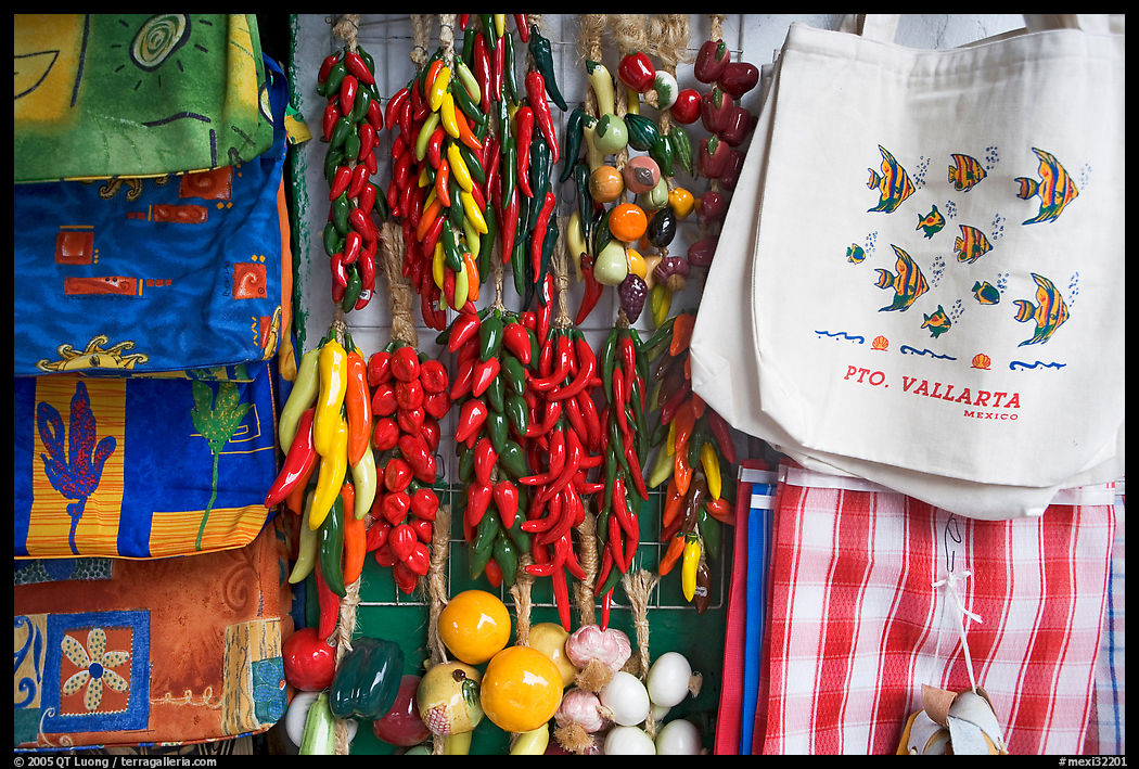 Crafts and bags for sale, Puerto Vallarta, Jalisco. Jalisco, Mexico