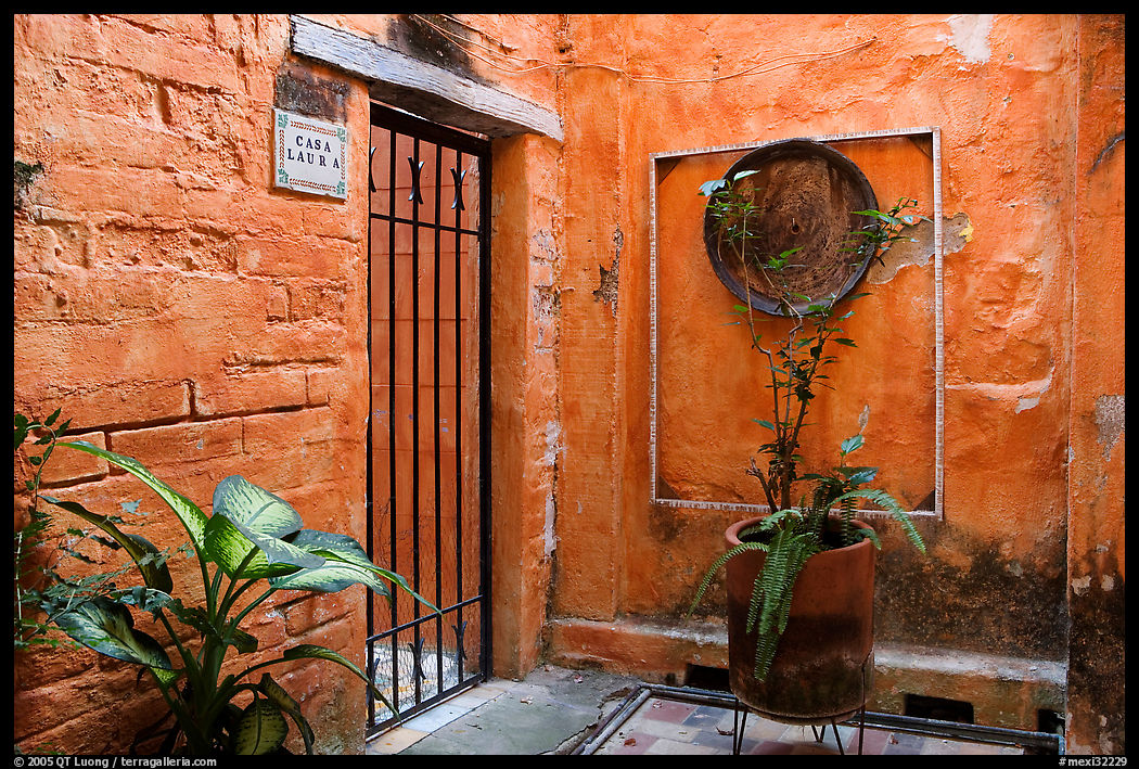 Artistically decorated entrance to a home , Puerto Vallarta, Jalisco. Jalisco, Mexico