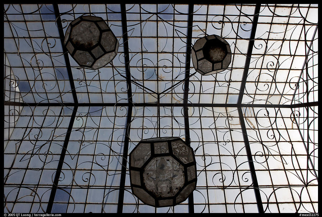 Glass roof of Gonzalez Ortega Market. Zacatecas, Mexico