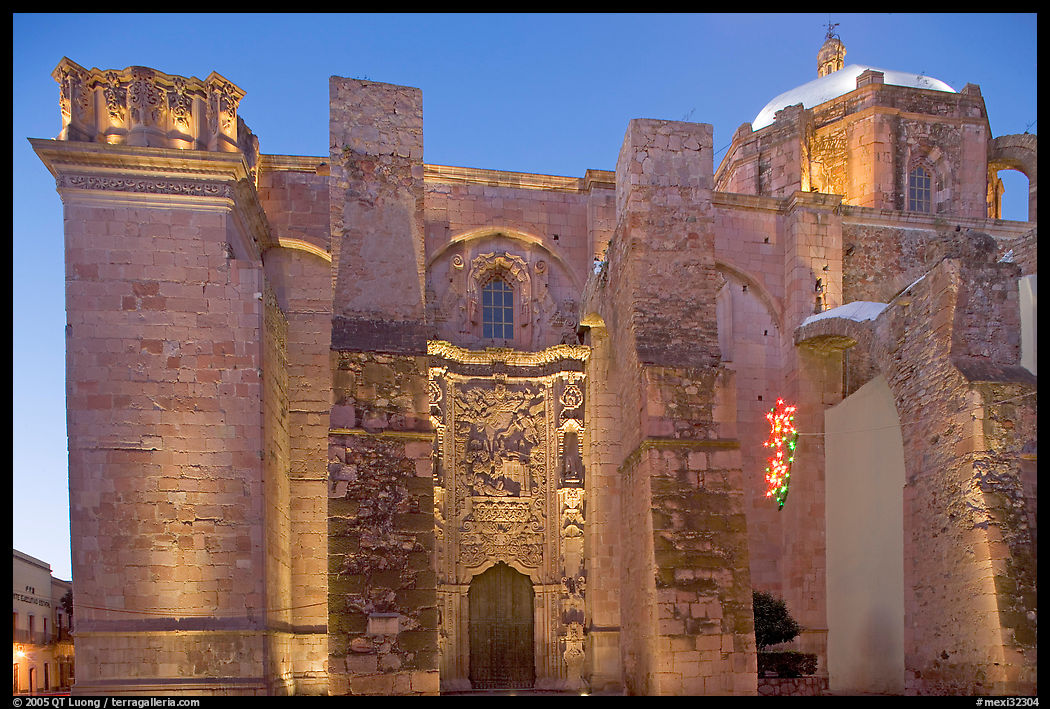 The former St Augustine church at dawn. Zacatecas, Mexico