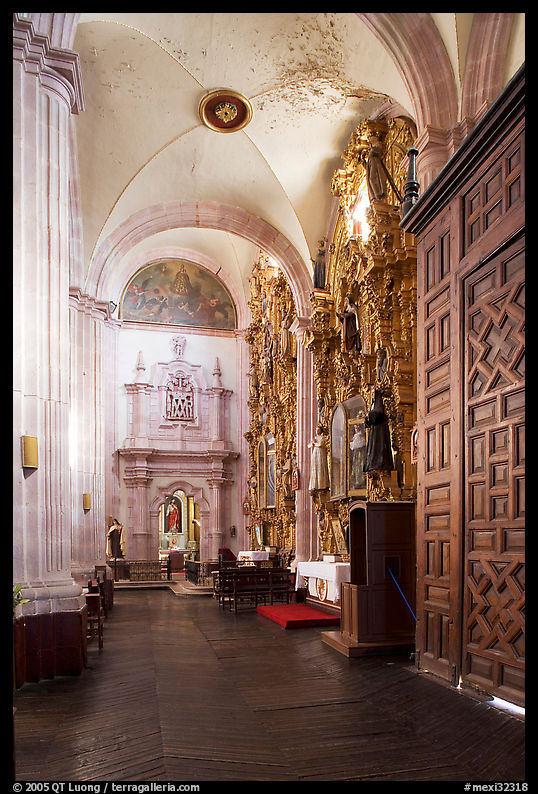 Side aisle of Church Santo Domingo. Zacatecas, Mexico