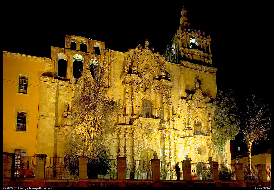 Templo de la Compania de Jesus at night. Guanajuato, Mexico