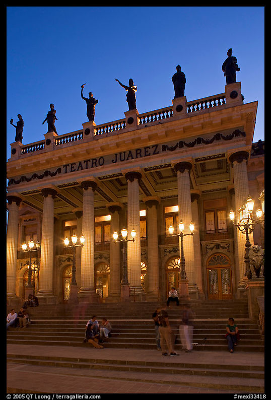 Teatro Juarez at dusk. Guanajuato, Mexico