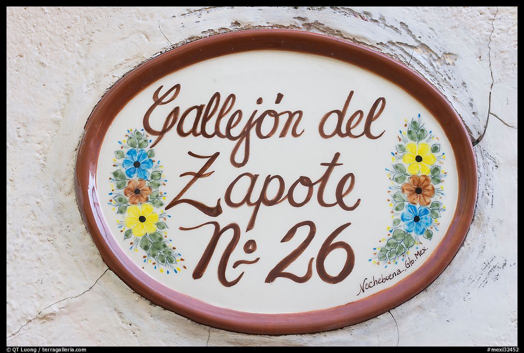 Street number sign. Guanajuato, Mexico