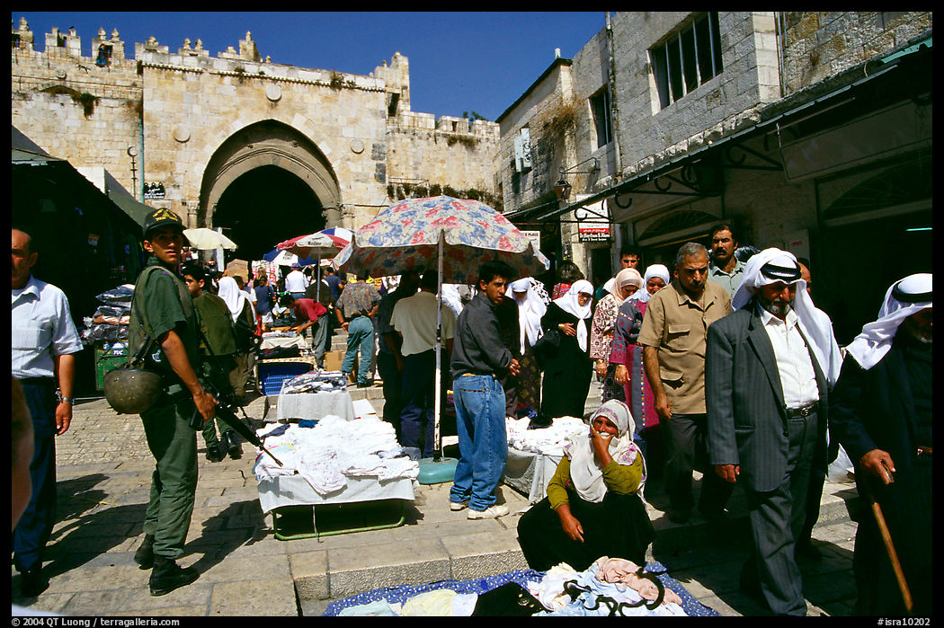 Street market inside the old town next to the Damascus Gate. Jerusalem, Israel
