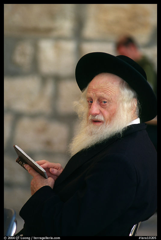 Elderly orthodox jew, Western (Wailling) Wall. Jerusalem, Israel