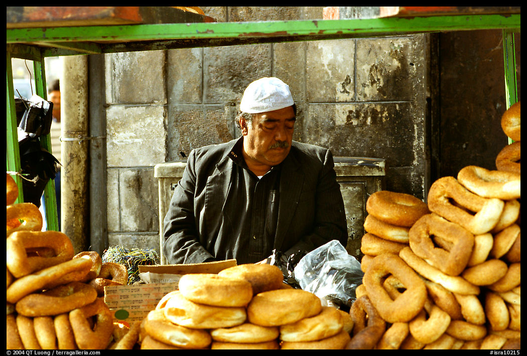 Arab bread vendor. Jerusalem, Israel