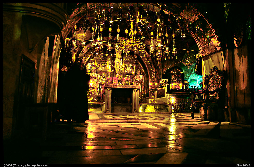 Decorated chapel inside the Church of the Holy Sepulchre. Jerusalem, Israel