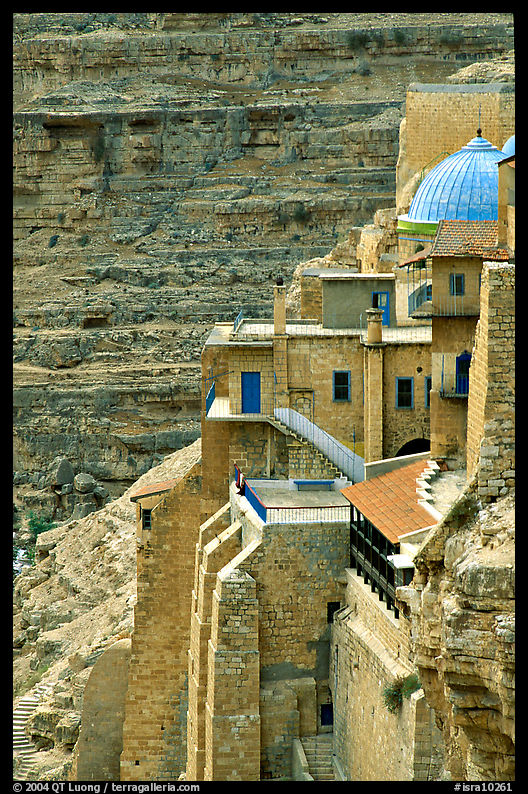 Blue dome of the Mar Saba Monastery. West Bank, Occupied Territories (Israel)