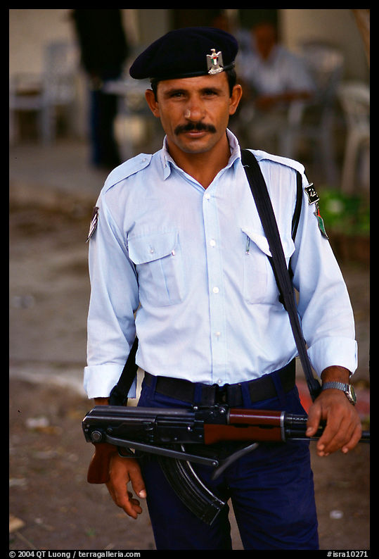 Palestinian Policeman, Jericho. West Bank, Occupied Territories (Israel)