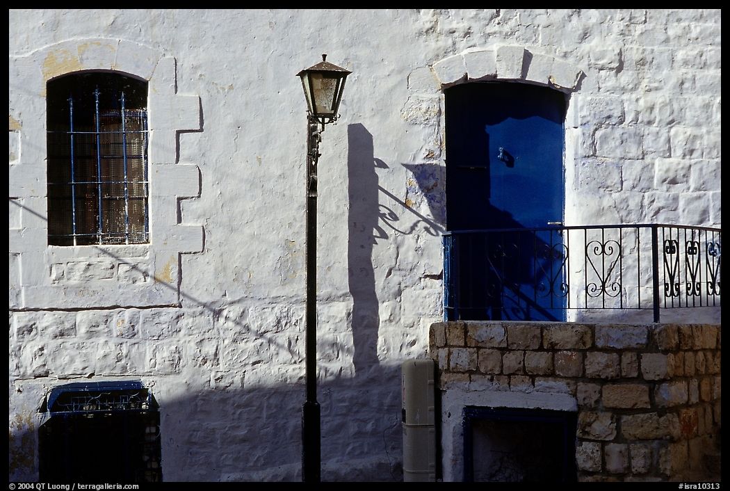 Blue door and windows, Synagogue Quarter, Safed (Tsfat). Israel