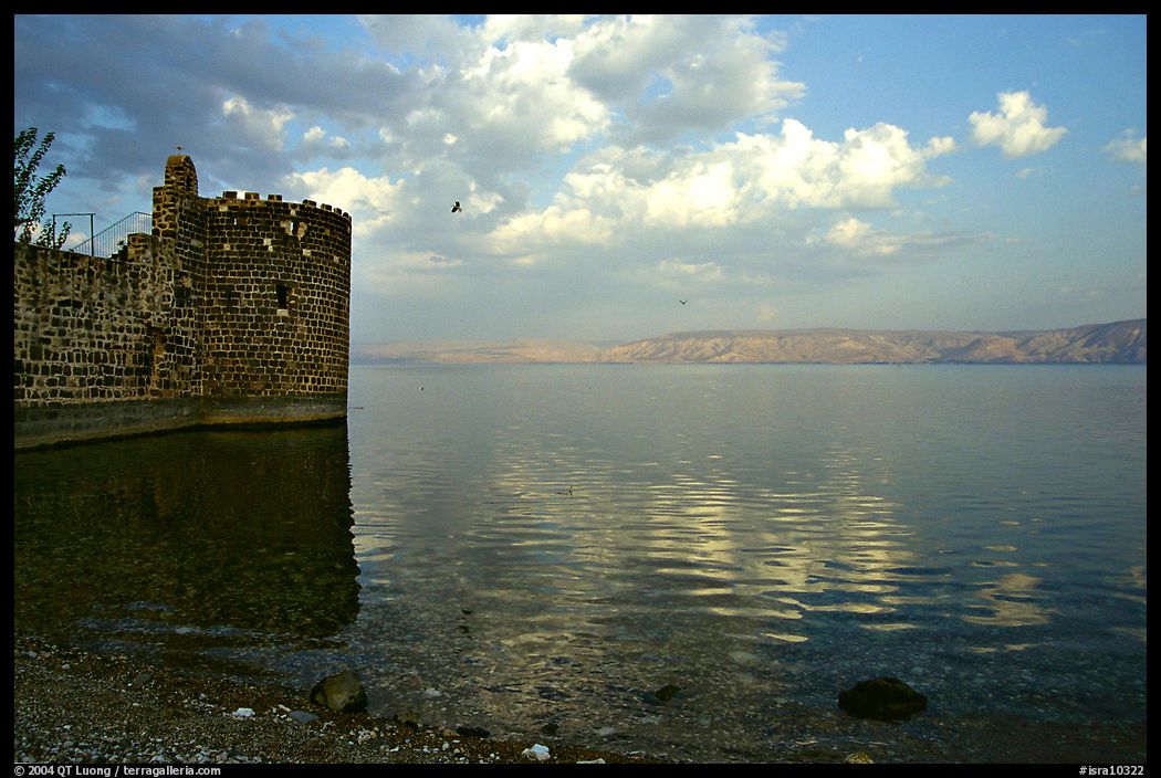 Old fort wall on the Sea of Gallilee. Israel