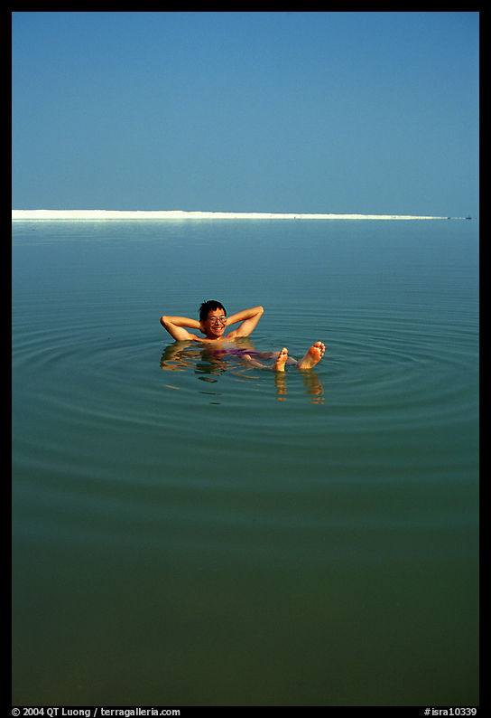 Flotting in the Dead Sea. Israel