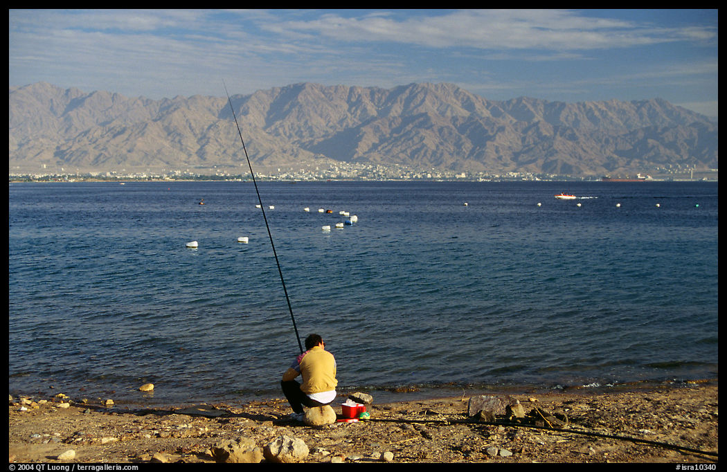 Fishing in the Red Sea, Eilat. Negev Desert, Israel