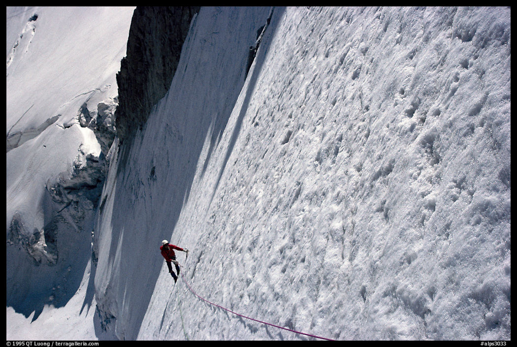 On the  North face of Tour Ronde, Mont-Blanc range, French Alps.
