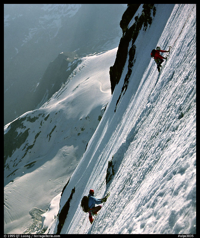 On the North face of Grande Casse, Vanoise, French Alps.