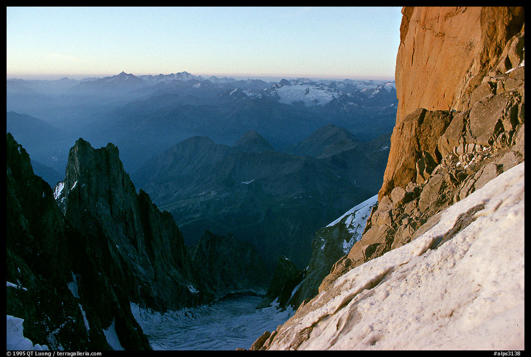 Base of the Central Pilar of Freney. Mont-Blanc range, French Alps