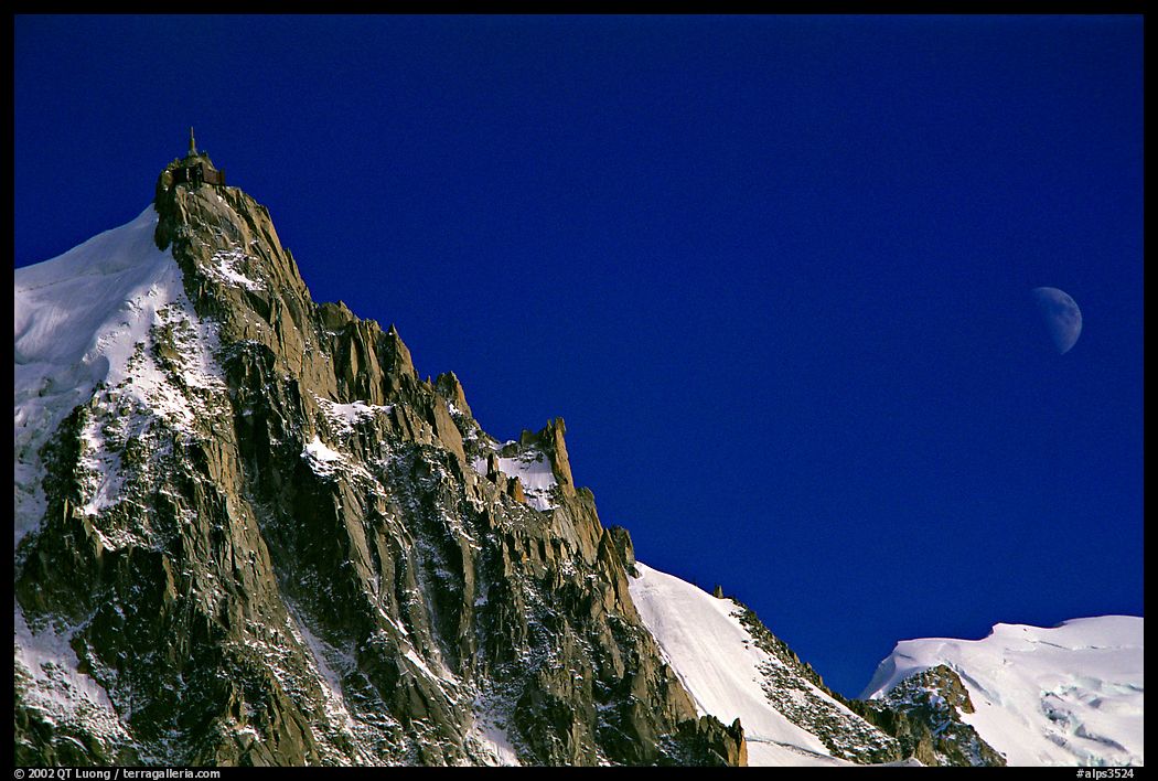 Aiguille du Midi and moon.
