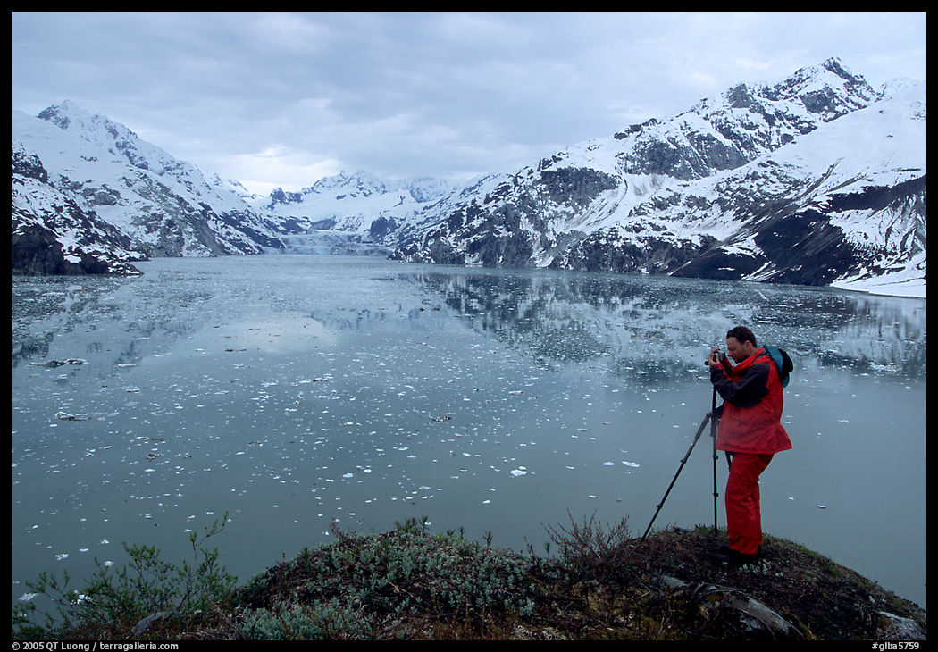 Photographing John Hopkins Inlet. Glacier Bay National Park, Alaska