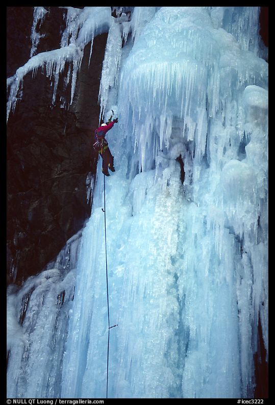 Stalactite of the Moulins Falls, La Grave. French Alps