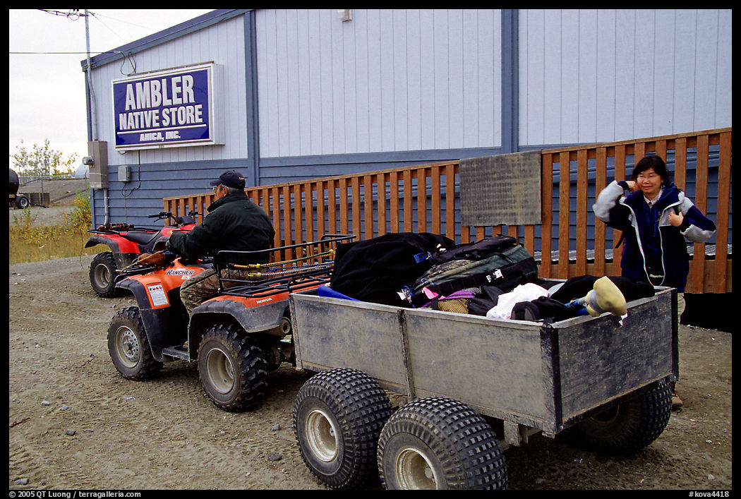 Gear transported in a trailer in the Eskimo village of Ambler. Kobuk Valley National Park, Alaska