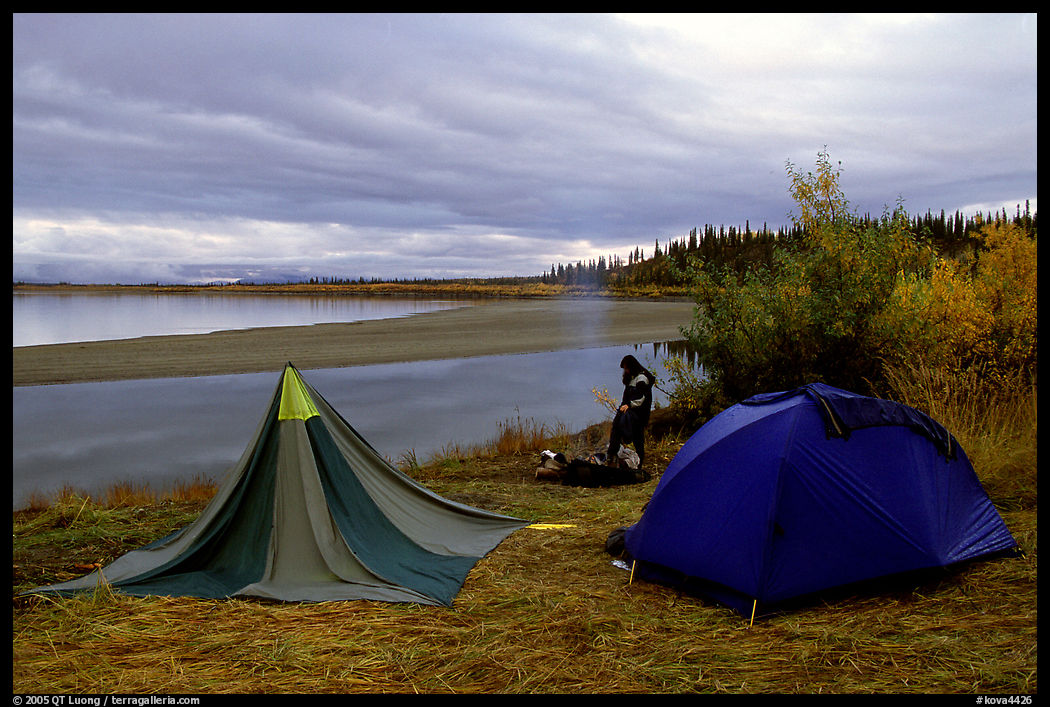 Camp on a bluff overlooking the Kobuk River. Kobuk Valley National Park, Alaska