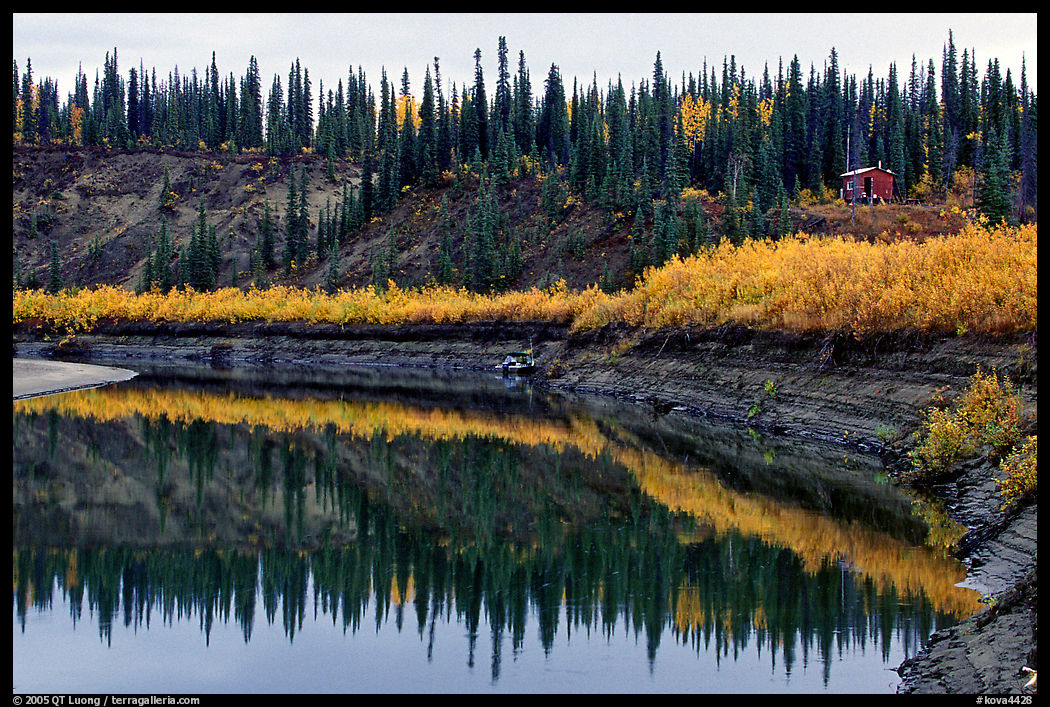 Cabin on the shores of Kobuk River. Kobuk Valley National Park, Alaska